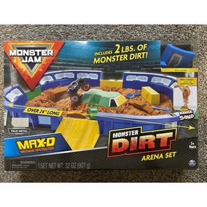 Monster Jam Hot Wheels Max-d Maximum Monster Dirt Arena Set-NEW Open Box!